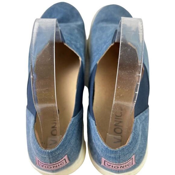 Vionic Ivy Womens Blue Slip On Flats Casual Loafers Canvas Shoes Stretch sz 8.5 - Picture 10 of 16